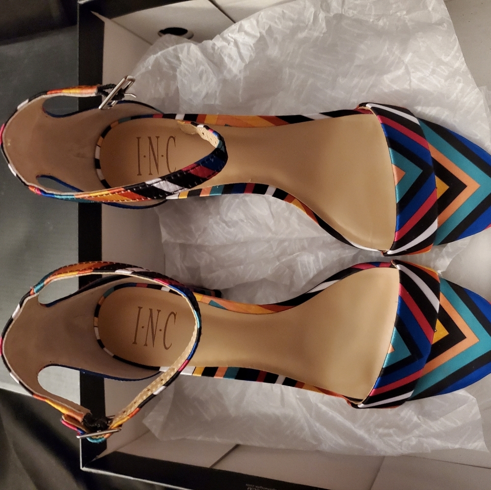 INC International Concepts Multicolor Strappy Heels